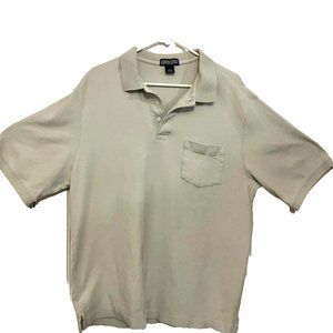 Lands' End Men’s Tan Polo Shirt XL 100% Cotton Classic Short Sleeve